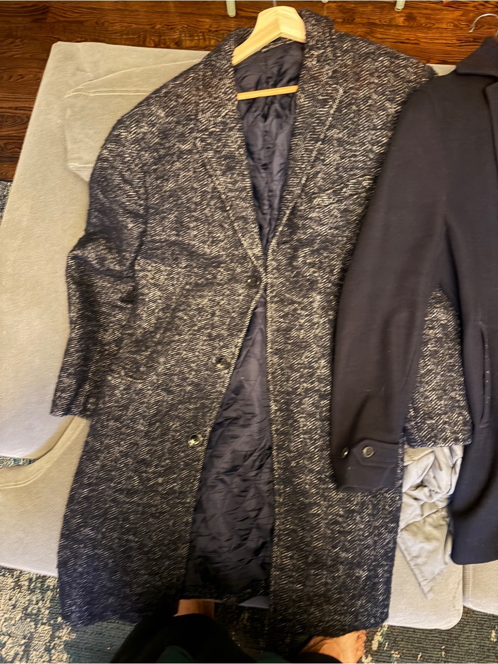 J. Crew Thompson Navy Marled Wool Pea Coat Size 46